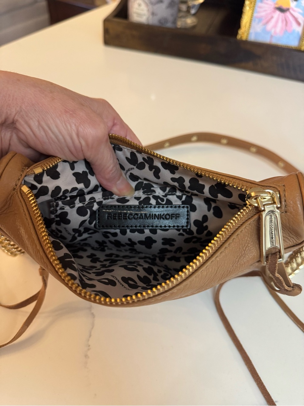 🤎 NWOT REBECCA MINKOFF TAN MINI M.A.C LEATHER CROSSBODY BAG! - Picture 12 of 13